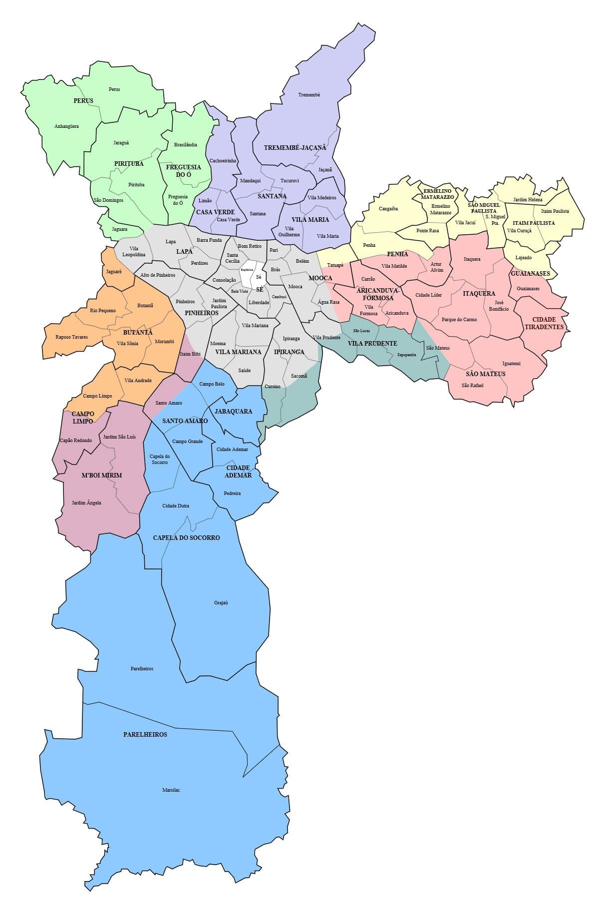 সাও পাওলো অ্যারোঁদিসেমেন্ট মানচিত্র